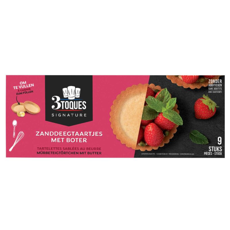 3 TOQUES SWEET SHORTBREAD TARTLET Ø8.5CMH1.6CM MARGARINE 9 PCES | Bruyerre